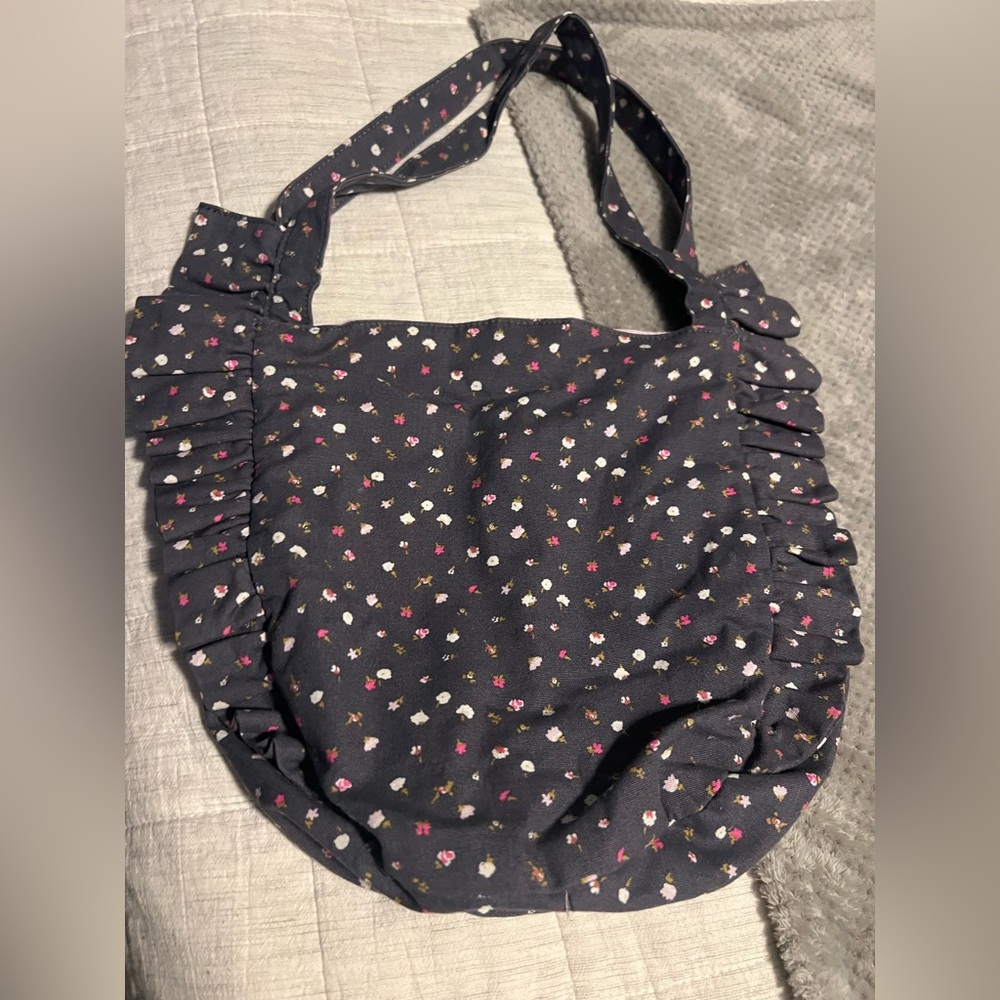 Floral Ruffle Tote Bag